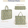 thumbnail image 6 of FORMRS Womens Corduroy Tote Bag Crossbody Shoulder Purse Handbag with Detachable Strap, Green Stripe Flowers, 6 of 7