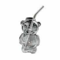 320ML Cartoon Bear Shaped Coffee Mug Cute Bear Mug Glass Cup with Straw Transparent Innovative Milk Coffee Water Cups,1 x Bear Cup 1 x straw,As Shown