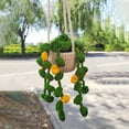 thumbnail image 2 of Hand Crocheted Wool Potted Plant Car Hanging - Creative Rearview Pendant, for Decoration & Gifting, 2 of 6