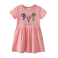 thumbnail image 2 of gdxvjhbj Robe Fillette Robe Fille Décontractée Col Rond Ligne A Manches à Volants Longueur Genou Robes Taille 6-7 (Rose, 6-7 Ans), 2 of 6