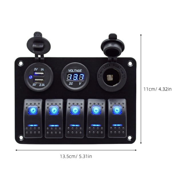 Raindrops 1Pc Durable Black Waterproof Modification Control Panel for Car with Overload Protection and LED Display