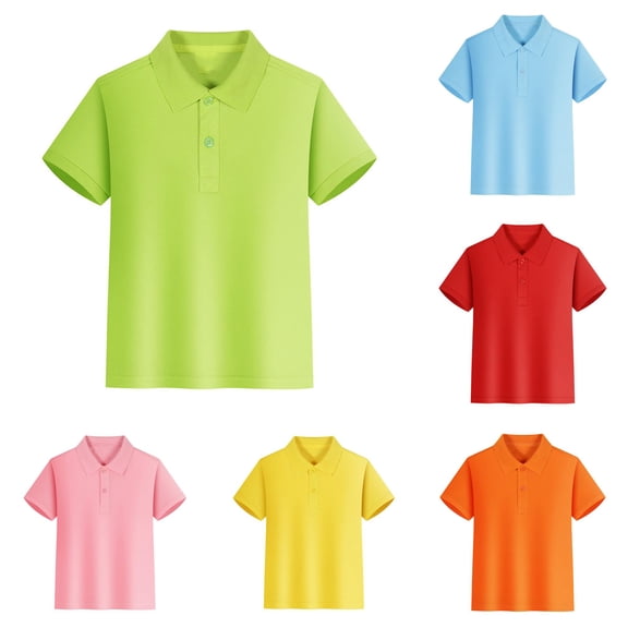 REDARER Toddler Kids Short Sleeve Polo Soft Cotton Solid Summer Beach School Casual Tops School Uniform,9-10 Years