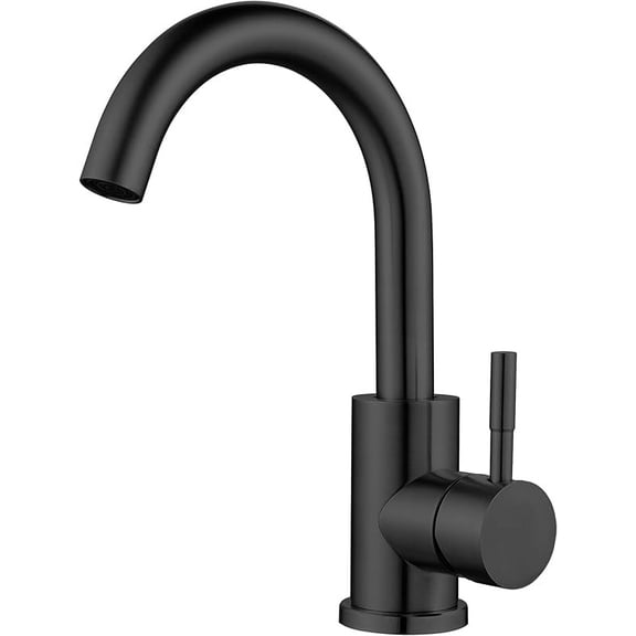 Cnshop Matte Black Bar Faucet, Single-Hole Stainless Steel Prep Faucet for Kitchen and Bathroom