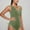 Green, variant on TACILIP Women's 1 Piece Swimsuit V Neck Bathing Suit Side Drawstring Swim Suits Swimwear Beachwear for Women