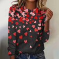 thumbnail image 1 of T-shirts de Saint-Valentin pour Femmes, Chandail en Molleton à Col Rond avec Cœur d'Amour, Chandail Mignon Gnome, Hauts, Tenues, Vêtements, Mode pour Dames, Col Rond, Manches Longues, T-Shirt Imprimé Saint-Valentin, 1 of 4