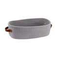 thumbnail image 1 of Canasta tejida de algodón con asas, cesta de almacenamiento, contenedor de organizador de baño para el hogar Gris, 1 of 8