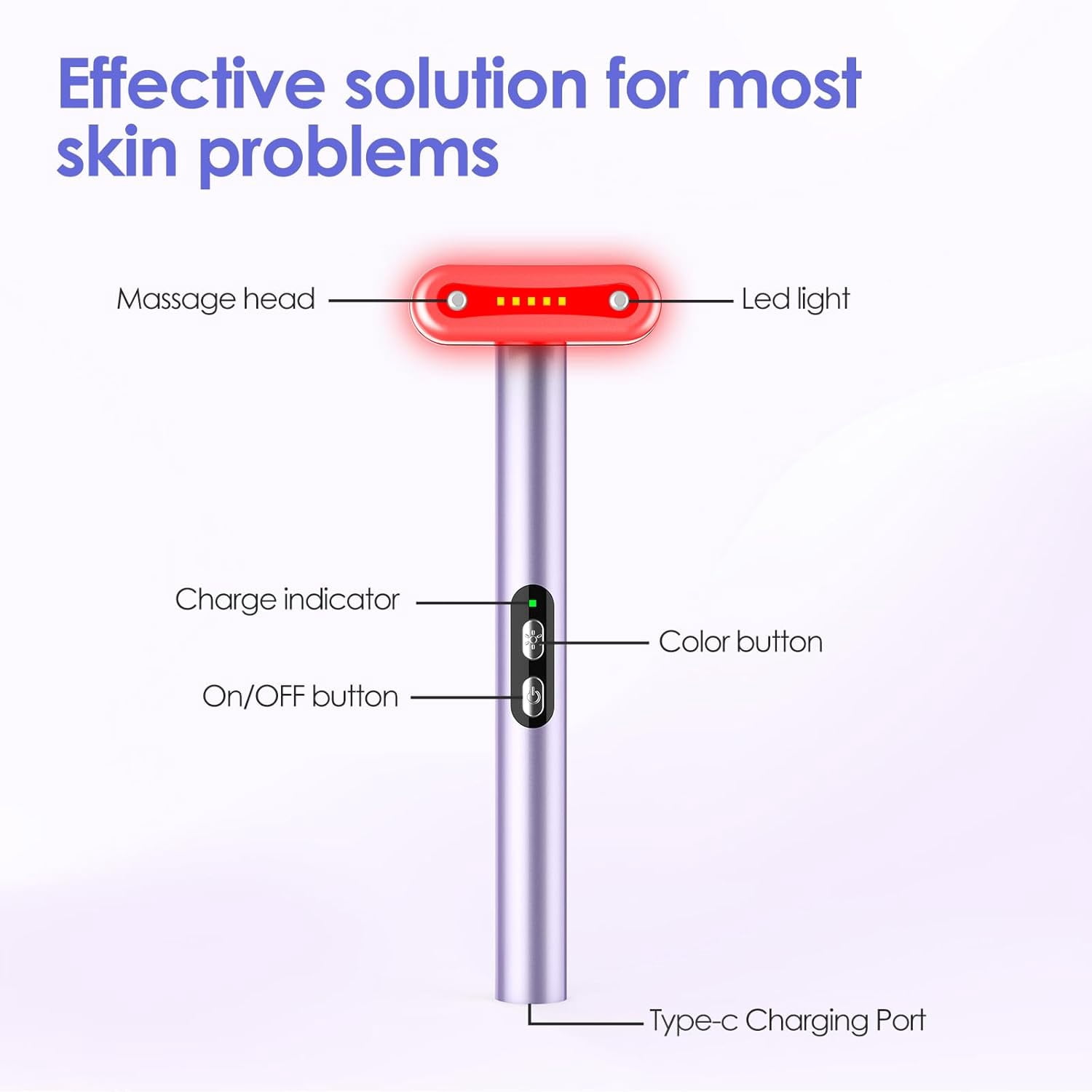 Red Light Therapy for Face & Body Beauty Wand, Facial Massager for Face and Neck Tool for Skin Care Tool at Home