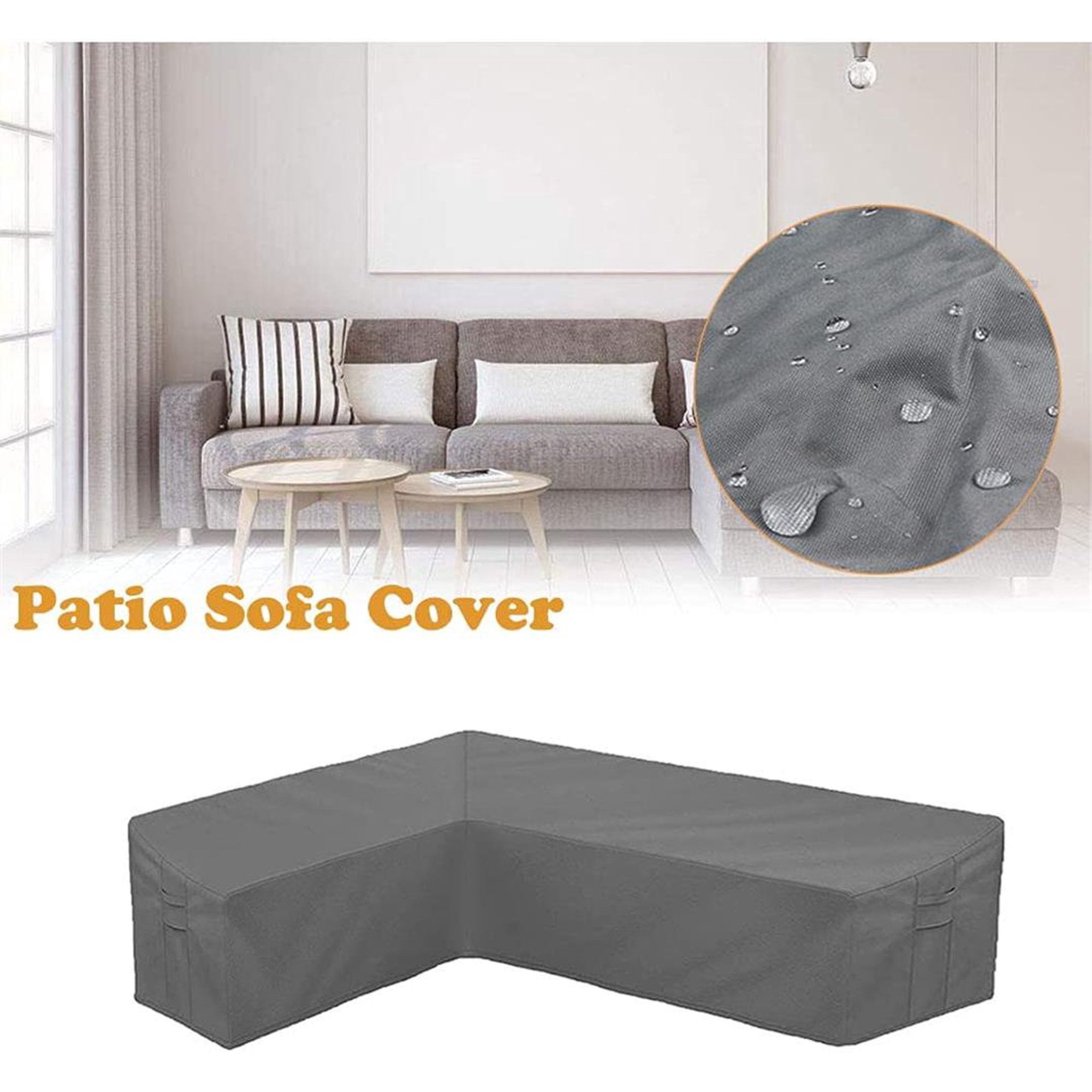 Thickened Waterproof Patio L Shaped Sectional Sofa Cover Outdoor Large Pet-Resistant Furniture Protector，UV Protected Couch Cover Outdoor