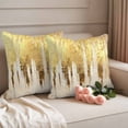 thumbnail image 2 of Abstract Gold Outdoor Pillow Covers, Waterproof Decorative Throw Pillowcases Set of 2, Modern Brush Luxury Strokes Artwork Couch Cushion Cases with Zipper for Outside Patio Garden Sofa 18"x18", 2 of 9