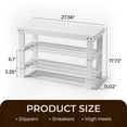 thumbnail image 3 of Zimtown 28''W 3 Tier Solid Bamboo Shoe Bench Storage Racks Seat Organizer for Entryway Hallway, White, 3 of 18