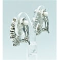 thumbnail image 3 of Clip on silver, white pearl & clear stone loose twist earrings, 3 of 3