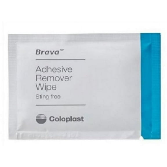 Brava Adhesive Remover Wipe, Sting Free Individual Wipes, Coloplast 120115 - Box of 30