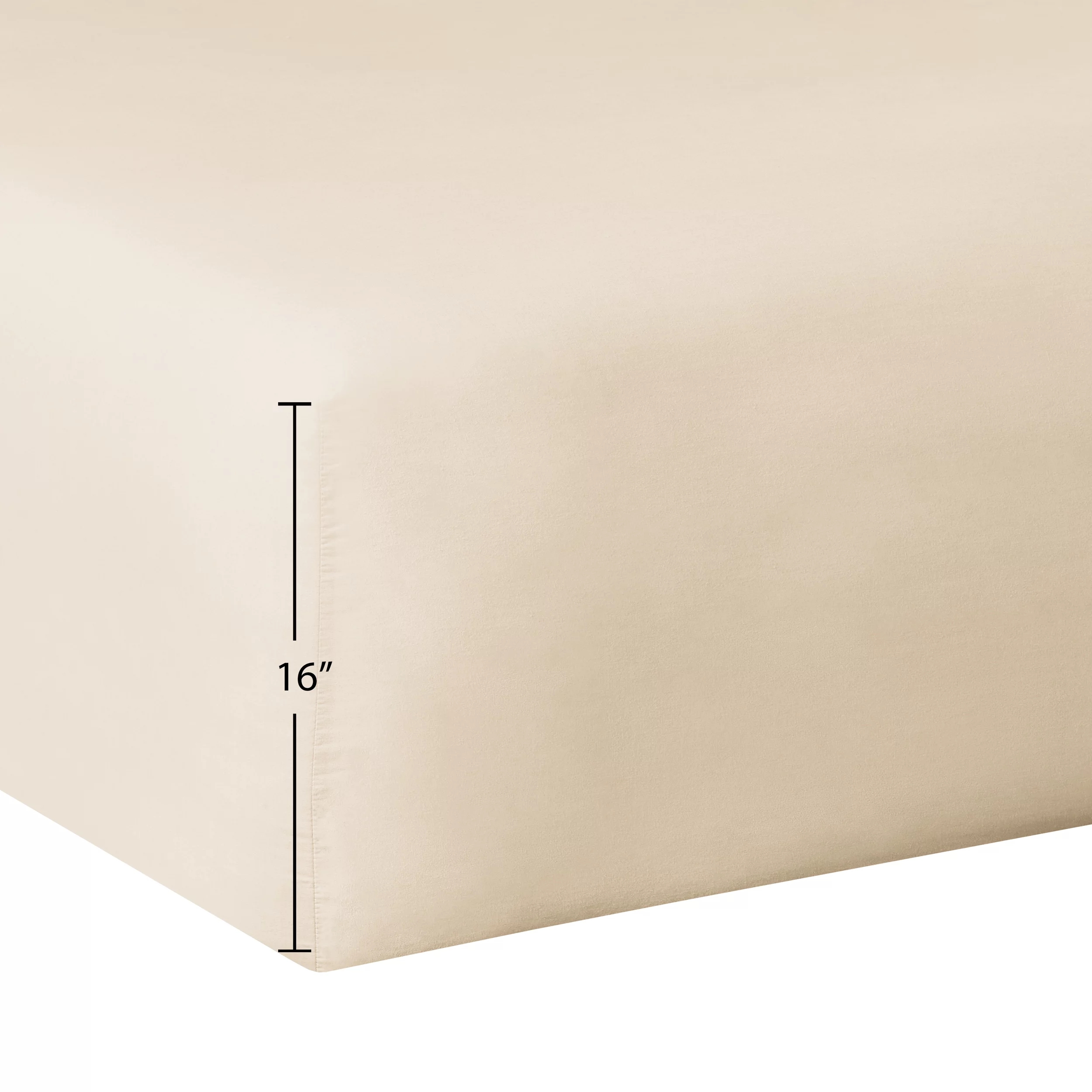 Mainstays 300 Thread Count Easy Care Percale Fitted Sheet, Papyrus Beige, Full