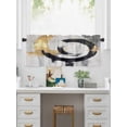 thumbnail image 5 of Valances for Windows Abstract Gold Black Rod Pocket Cafe Window Treatments Valance Curtains for Kitchen Bathroom Laundry Basement Windows 54"x18", 5 of 9