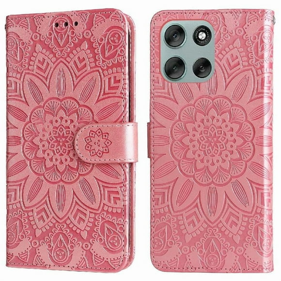 Funda tipo cartera GANGXUN para Motorola Moto G56 , diseño girasol, cuero PU, soporte, cierre magnético, tarjetero