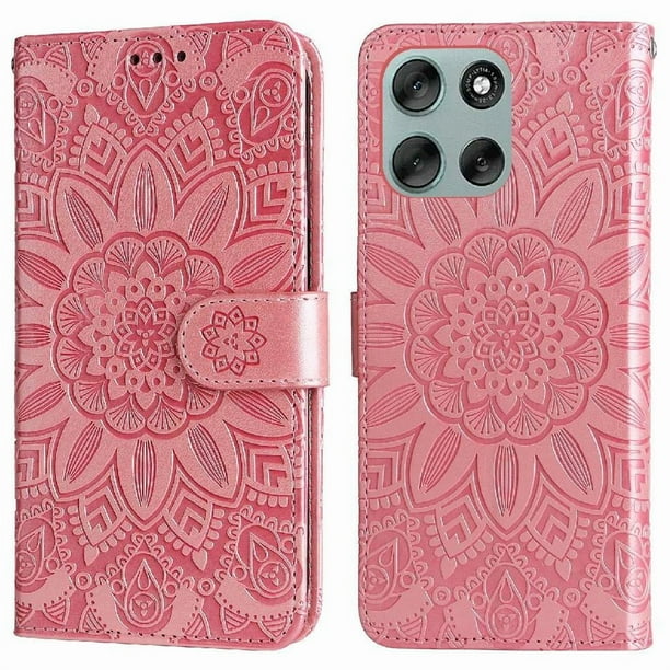 Funda tipo cartera GANGXUN para Motorola Moto G56 , diseño girasol, cuero PU, soporte, cierre magnético, tarjetero