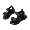 thumbnail image 4 of HUANBAI Girls Sandals For Toddlers And Kids Comfortable Open Toe Casual Summer Shoes Breathable Lightweight Everyday Footwear For Ages 1 6 1-2 Years, 4 of 4