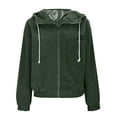thumbnail image 6 of Zedker Corduroy Jacket Women Drawstring Hooded Pocket Zip Up Jacket Loose Shacket Coat, 6 of 8