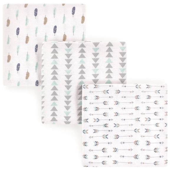 Luvable Friends Unisex Baby Cotton Flannel Receiving Blankets Boy Feathers 3-Pack One Size