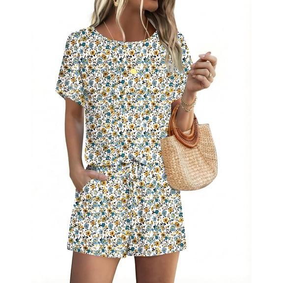 Ekouaer Short Jumpsuits for Women Summer Rompers Casual Beach Vacation Clothes