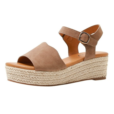 

zuwimk Sandals Women High Heels Block Platform Heels for Women Strappy Gladiator Open Toe Heels Dressy Pumps Sandals Khaki