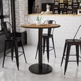 thumbnail image 2 of Pemberly Row Table de Bar de Restaurant Ronde de 36 Pouces en Noir et Noyer, 2 of 4