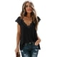 thumbnail image 1 of Blusas sin mangas con cuello en V y encaje suelto para mujer, negro, 2XL-Black-2XL brillar Electrónica, 1 of 4