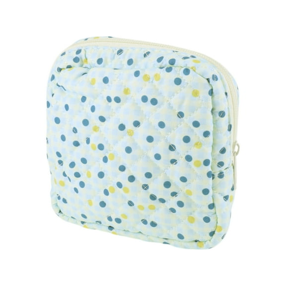 Unique Bargains 1 Pc Lady Portable Square Lipstick Bag for Vacation Blue Polyester