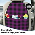 thumbnail image 4 of Purple black plaid A Mats Back Seat Protectors, Car Seat Protector Vehicle Organizers Waterproof Cover Back Seat Cover for Kids with 3 Storage Pockets 2 Pack, 4 of 5