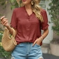 thumbnail image 4 of Scyoekwg Casual Womens Tops Lightweight Womens Summer Fashion Trendy Going Out Tops Short Sleeve Loose Ladies Blouses Dressy Casual, 4 of 7