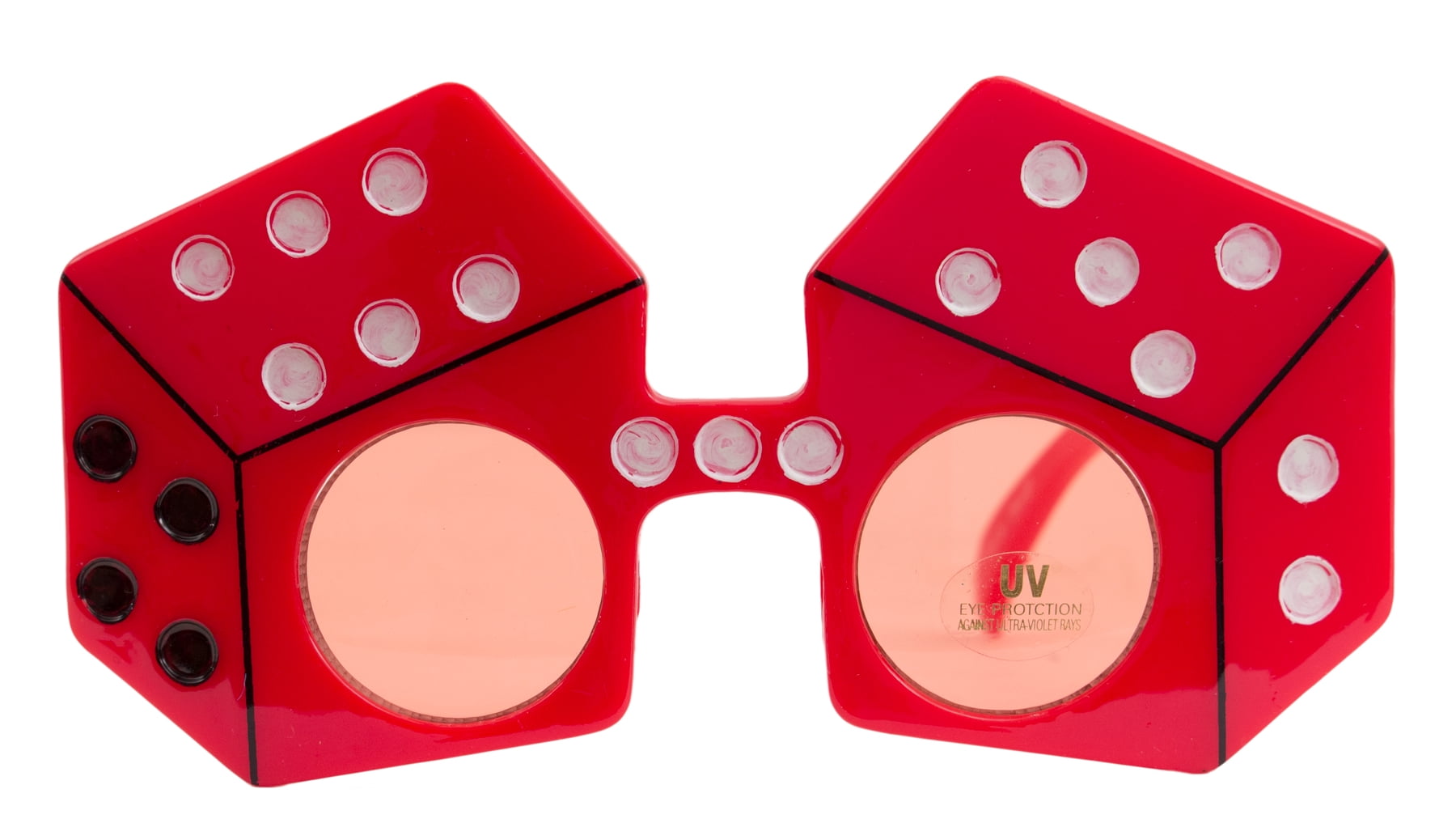 Rolling Dice Costume Novelty Sunglasses, Red White Black, OneSize