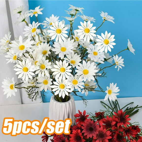 Travelwant 5Packs Artificial Flowers Artificial Flowers Bundles Outdoor UV Resistant Fake Flowers No Fade Faux Plastic Greenery Shrubs Garden Porch Window Box Decorating