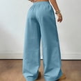 thumbnail image 4 of Resicozy Wide Leg Sweatpants Women Low Rise Baggy Pants Fall Fashion Lounge Lightweight Sweat Pants with Pockets Sky Blue 2XL, 4 of 5