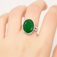 thumbnail image 3 of SATYAVIE JEWELLERY 925 Sterling Silver Ring For Womens Green Onyx Ring Sterling Silver Engagement Ring Bezel Set Gemstone Ring Size US 10, 3 of 7