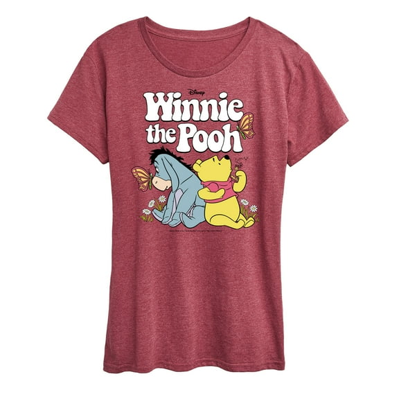 Winnie the Pooh - Pooh Bear and Eeyore Sitting and Relaxing - Women's Short Sleeve Graphic T-Shirt