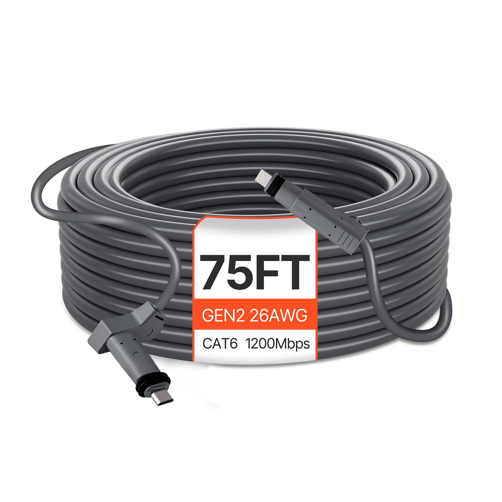 KFFKFF 75 FT Starlink Gen 2 Extension Cable, 26 AWG Copper Core, Durable and Flexible Cable for Rectangular Satellite V2, Ideal for RVs, Backyards, or Camping Applications