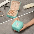 thumbnail image 7 of Travel Jewelry Box Gold Floral Initial S Letter PU Leather Jewelry case Small Portable Jewelry Organizer Box for Rings Earrings Necklaces Bracelets(Green) Women Gifts, 7 of 7