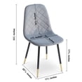 thumbnail image 5 of Modern Tufted Dining Chairs with Velvet Fabric Set Of 4, Accent Chairs with Gold Color Metal Legs, 47.24'' Wide Accent Dining Chairs for Living Room Kitchen, Living Room, Grey, 5 of 6