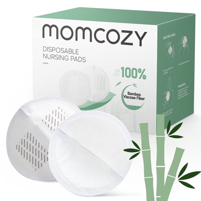 Almohadillas de lactancia desechables Momcozy de fibra de bambú, 80 unidades
