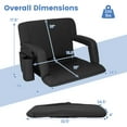thumbnail image 3 of Costway 2 Pcs Siège de Stade pour Gradins Chaise de Gradins avec 6 Positions Réglables Soutien du Dos Noir, 3 of 9
