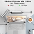 thumbnail image 4 of Electric Milk Frother USB Rechargeable Whisk for Coffee and Drinks, 4 of 5
