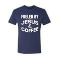 thumbnail image 2 of Fueled by Jesus and Coffee Funny Christian | Mens Inspirational/Christian Premium Tri Blend T-Shirt, Vintage Navy, Medium, 2 of 3
