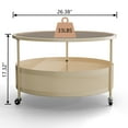 thumbnail image 2 of Glory Patio Round Coffee Table for Living Room, Bedroom, Modern Table with Clear Tempered Glass, 2 of 6