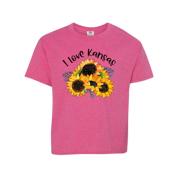 I Love Kansas with Sunflowers Youth T-Shirt - Walmart.com - Walmart.com
