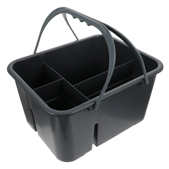 unbranded Cleaning Caddy with Handle Toiletry Bin Portable Cleaning Basket 29x23cm Grey