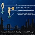 thumbnail image 2 of Gem Stone King 14K Yellow Gold London Blue Topaz and Lab Grown Diamond Earrings for Women | 0.71 Cttw | Gemstone November Birthstone | Round 4MM, 2 of 6