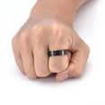 thumbnail image 4 of PAMTIER Men's Stainless Steel Retro Punk Cool Stone Texture Pattern Rotatable Fidget Ring Anxiety Band European and American Style Black Size 7, 4 of 5