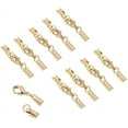 thumbnail image 3 of 20 Sets Fold Over Cord End Caps Necklace Cord Ends Brass Lobster Claw Clasps Terminators End Tips Crimp Covers Clips for Ribbon Tassel Bracelet Necklace Jewelry Making Silver Golden, 3 of 9