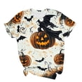 thumbnail image 5 of jobturf Womens Plus Size Halloween Shirt Party Short Sleeve Crew&nbsp;Neck T Shirts Holiday Loose Fit Graphic Festival Tops L, 5 of 5