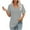 Gray, variant on Puntoco Women tops for Summer Women Oversized T Shirts V Neck Short Sleeve Tees Casual Loose Tunic Summer Tops with Pocket Army Green S(S)